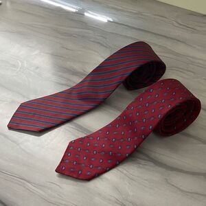 Italy Roma Red and Blue Striped Tie Set